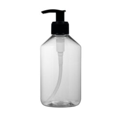 Botella 500 ml PET Transparente con Dosificador Negro Liso (28/410) - Botellas PET