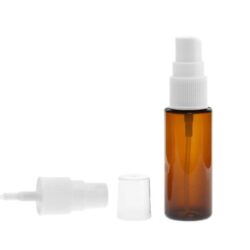 Botella 30 ml PET Cilíndrica Ambar con Vaporizador Blanco (18/415) (Amenities) - Amenities