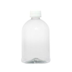 Botella 500 ml PET Campana Transparente con Tapón Blanco con Disco (28/410) - Botellas PET