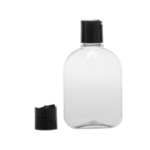 Botella-PET-250ml-28-410-Petaca-Transparente-tapon-Disc-Top-Negro