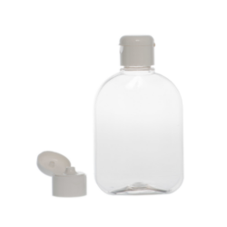 Botella 250 ml PET Petaca Transparente con Tapón Flip-Top Blanco (28/410) - Botellas PET
