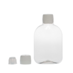 Botella-PET-250ml-28-410-Petaca-Transparente-tapon-precinto-blanco-obturador