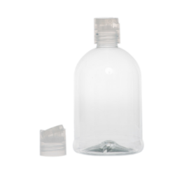 Botella 500 ml PET Campana Transparente con Tapón Disc-Top Traslúcido (28/410) - Botellas PET