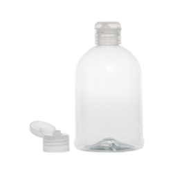 Botella 500 ml PET Campana Transparente con Tapón Bisagra Traslúcido (28/410) - Botellas PET