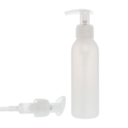 Botella 125 ml HDPE Traslúcido con Dosificador Ancho Traslúcido (24/410) - Botellas HDPE