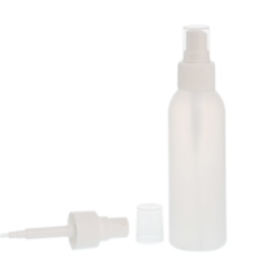 Botella 125 ml HDPE Traslúcido con Vaporizador Blanco Invertido 360º (24/410) - Botellas HDPE