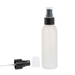 Botella 125 ml HDPE Traslúcido con Vaporizador Negro (24/410) - Botellas HDPE