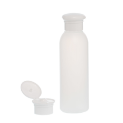 Botella 125 ml HDPE Traslúcido con Tapón Bisagra Seta Blanco (24/410) - Botellas HDPE