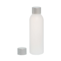 Botella 125 ml HDPE Traslúcido con Tapón Gris Plata (24/410) - Botellas HDPE