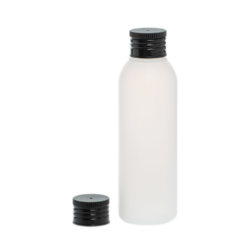 Botella 125 ml HDPE Traslúcido con Tapón Negro (24/410) - Botellas HDPE