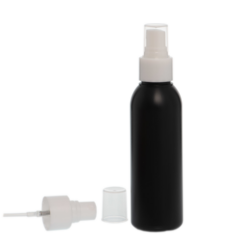 Botella 125 ml HDPE Negro con Vaporizador Blanco (24/410) - Botellas HDPE