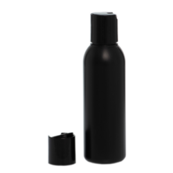 Botella 125 ml HDPE Negro con Tapón Disc-Top Negro (24/410) - Botellas HDPE