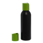 Botella-125ml-PEHD-Curvo-Negra-tapon-Disc-Top-Verde