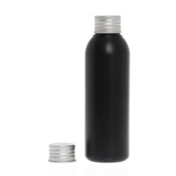 Botella 125 ml HDPE Negro con Tapón Aluminio (24/410) - Botellas HDPE