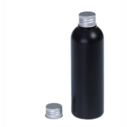 Botella 200 ml HDPE Negro con Tapón Aluminio (24/410) - Botellas HDPE