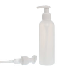 Botella 200 ml HDPE Traslúcido con Dosificador Ancho Blanco (24/410) - Botellas HDPE