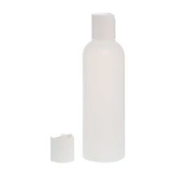 Botella 200 ml HDPE Traslúcido con Tapón Disc-Top Blanco (24/410) - Botellas HDPE
