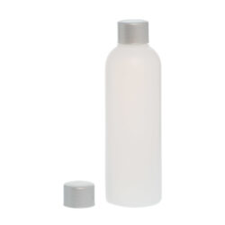 Botella 200 ml HDPE Traslúcido con Tapón Gris Plata (24/410) - Botellas HDPE