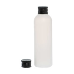 Botella 200 ml HDPE Traslúcido con Tapón Negro (24/410) - Botellas HDPE
