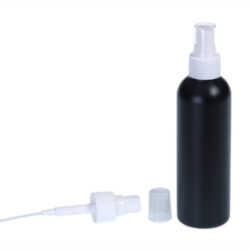 Botella 200 ml HDPE Negro con Vaporizador Blanco Invertido 360º (24/410) - Botellas HDPE