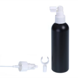 Botella 200 ml HDPE Negro con Vaporizador Trompeta Blanco (24/410) - Botellas HDPE