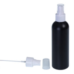 Botella 200 ml HDPE Negro con Vaporizador Blanco (24/410) - Botellas HDPE