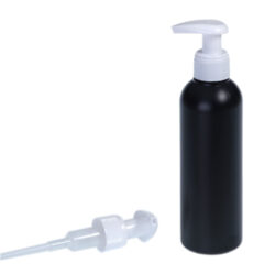 Botella 200 ml HDPE Negro con Dosificador Blanco (24/410) - Botellas HDPE