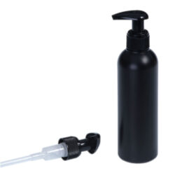 Botella 200 ml HDPE Negro con Dosificador Negro (24/410) - Botellas HDPE