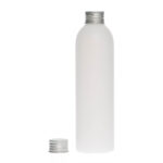 Botella-250ml-PEHD-Curvo-Natural-tapon-Rosca-Aluminio
