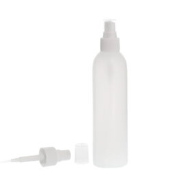Botella 250 ml HDPE Traslúcido con Vaporizador Blanco Invertido 360º (24/410) - Botellas HDPE