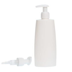 Botella Oval 250 ml HDPE Blanca Dosificador Blanco (24/410) - Botellas HDPE