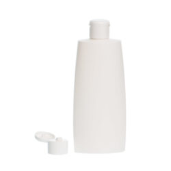 Botella Oval 250 ml HDPE Blanca con Tapón Bisagra blanco (24/410) - Botellas HDPE