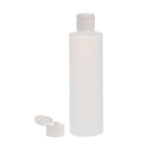 Botella-250ml-PEHD-Recto-Natural-tapon-bisagra-blanco