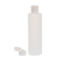 Botella 250 ml HDPE Traslúcido Recta con Tapón Bisagra Blanco (24/410) - Botellas HDPE