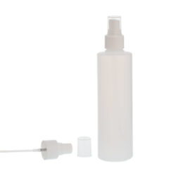 Botella 250 ml HDPE Traslúcido Recta con Vaporizador Blanco (24/410) - Botellas HDPE