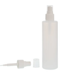 Botella 250 ml HDPE Traslúcido Recta con Vaporizador Blanco Invertido 360º (24/410) - Botellas HDPE