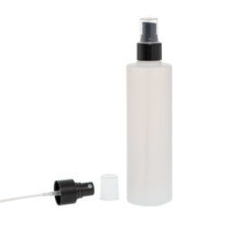 Botella 250 ml HDPE Traslúcido Recta con Vaporizador Negro (24/410) - Botellas HDPE