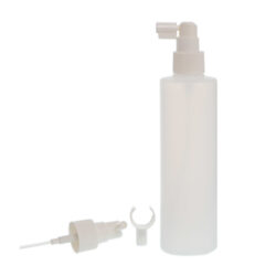 Botella 250 ml HDPE Traslúcido Recta con Vaporizador Trompeta Blanco (24/410) - Botellas HDPE