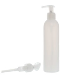 Botella 250 ml HDPE Traslúcido con Dosificador Ancho Traslúcido (24/410) - Botellas HDPE