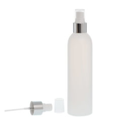Botella 250 ml HDPE Traslúcido con Vaporizador Plata Aluminio (24/410) - Botellas HDPE