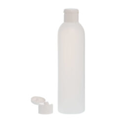 Botella 250 ml HDPE Traslúcido con Tapón Bisagra Blanco (24/410) - Botellas HDPE