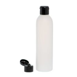 Botella 250 ml HDPE Traslúcido con Tapón Bisagra Negro (24/410) - Botellas HDPE