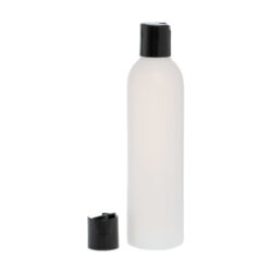 Botella 250 ml HDPE Traslúcido con Tapón Disc-Top Negro (24/410) - Botellas HDPE