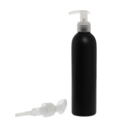 Botella 250 ml HDPE Negro con Dosificador Ancho Traslúcido (24/410) - Botellas HDPE