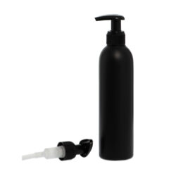 Botella 250 ml HDPE Negro con Dosificador Ancho Negro (24/410) - Botellas HDPE