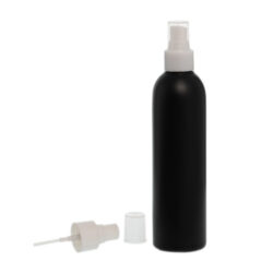 Botella 250 ml HDPE Negro con Vaporizador Blanco (24/410) - Botellas