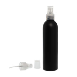Botella 250 ml HDPE Negro con Vaporizador Traslúcido (24/410) - Botellas