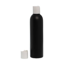 Botella 250 ml HDPE Negro con Tapón Disc-Top Blanco (24/410) - Botellas HDPE