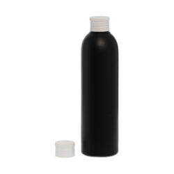 Botella 250 ml HDPE Negro con Tapón Blanco (24/410) - Botellas HDPE