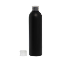 Botella 250 ml HDPE Negro con Tapón Traslúcido (24/410) - Botellas HDPE